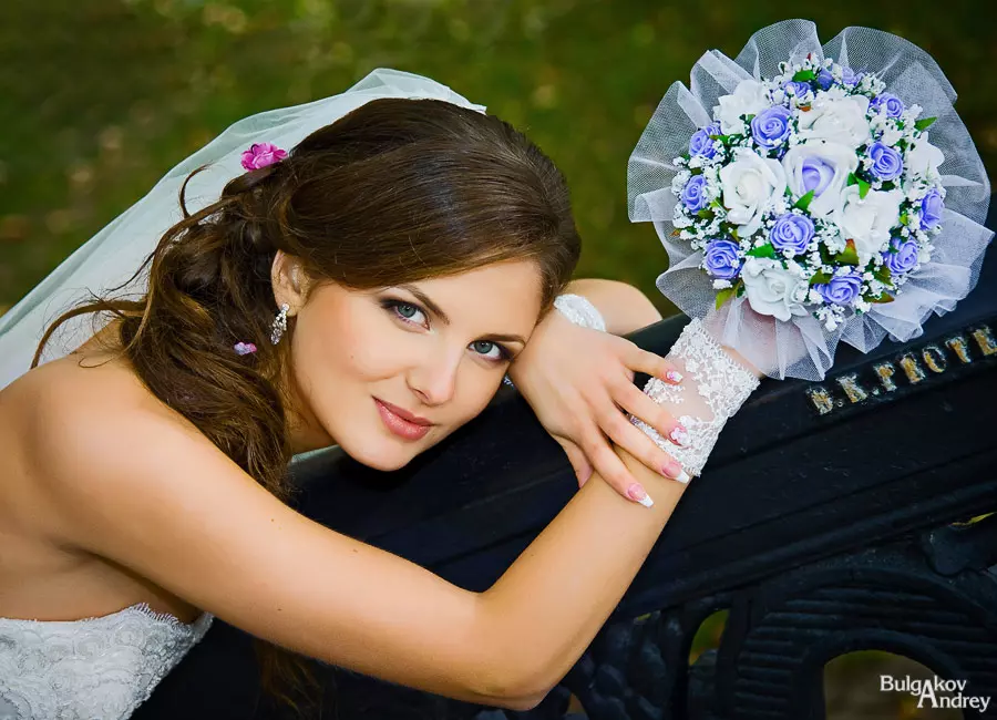 фотография невеста с букетом